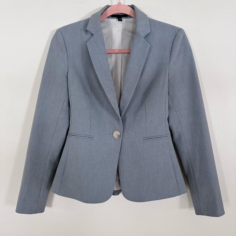 Express Notch Collar One Button Blazer - Blue - 00